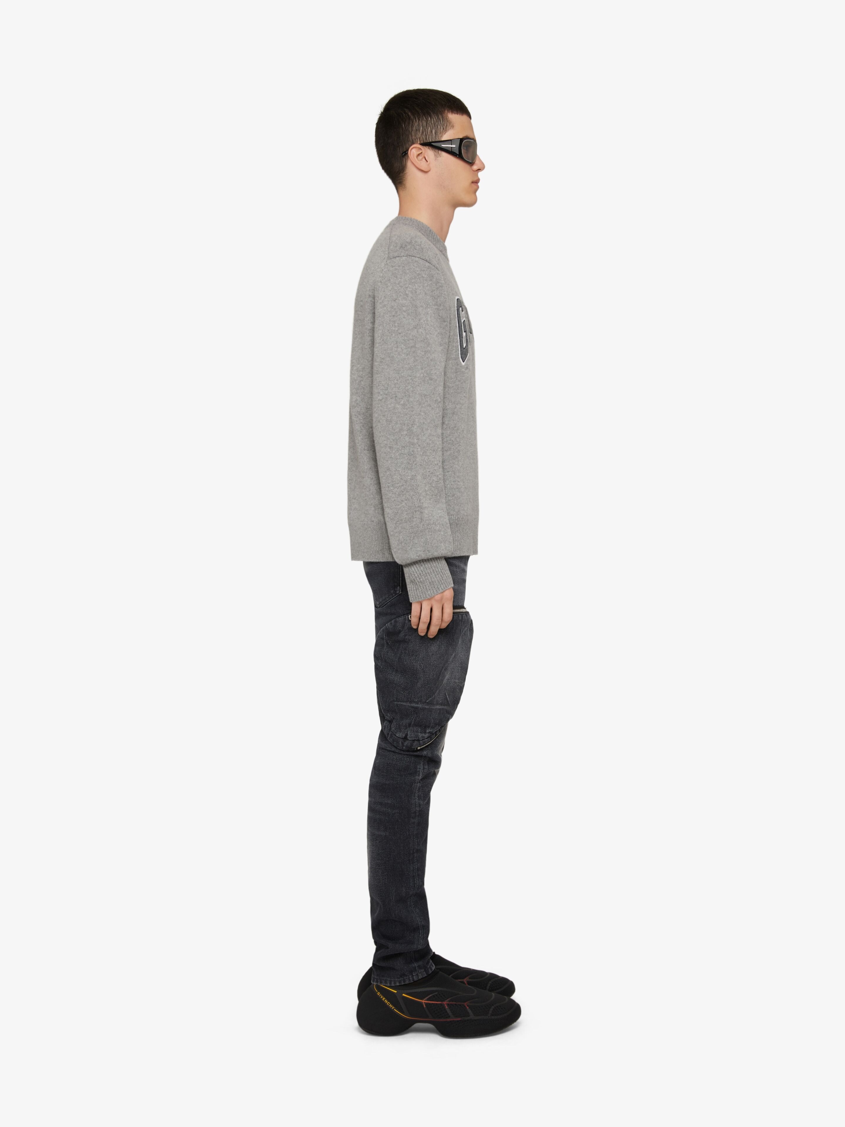 SWEATER IN WOOL AND CASHMERE WITH PATCH - 3