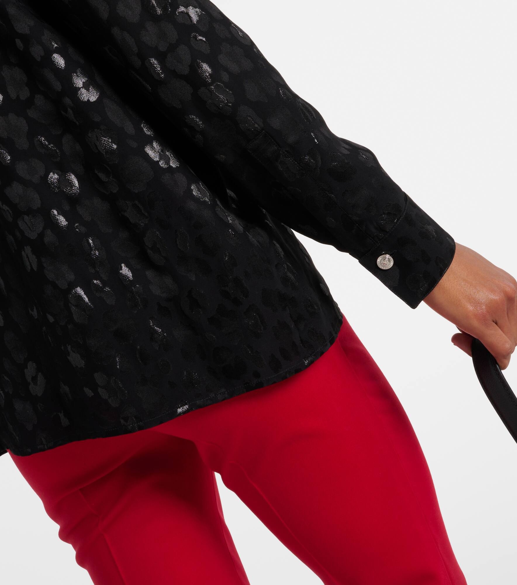 Jacquard satin blouse - 5