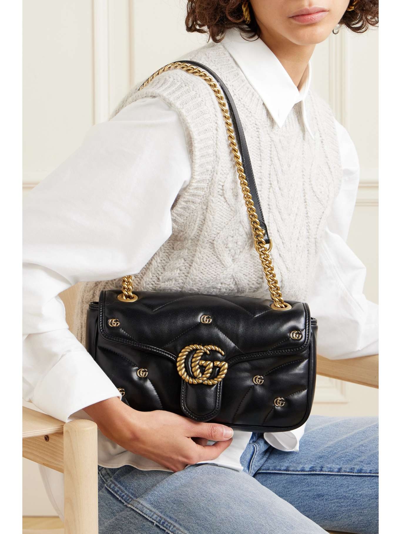 GG Marmont 2.0 embellished matelassé leather shoulder bag - 2