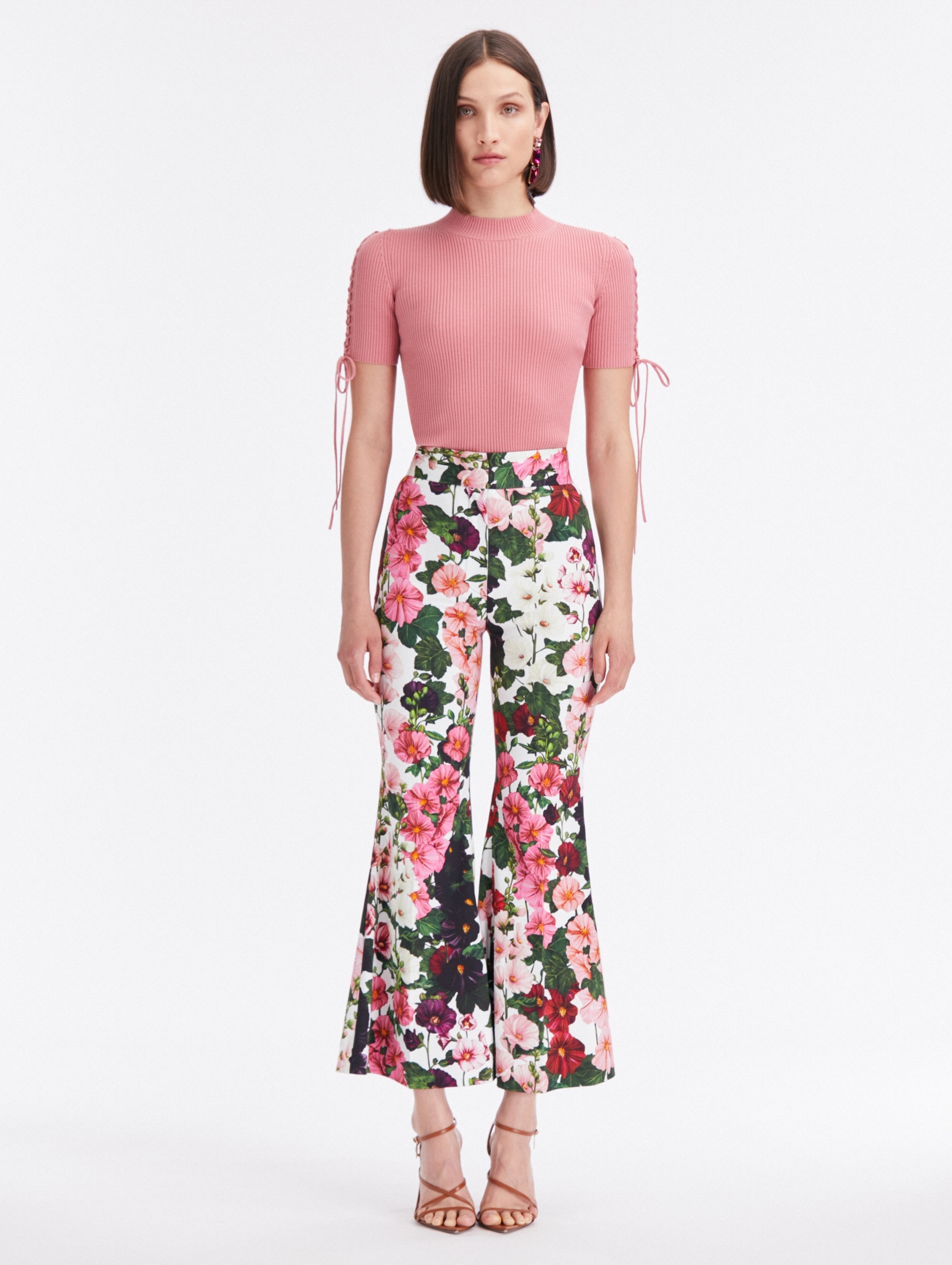 HOLLYHOCKS COTTON TWILL FLARE PANT - 1