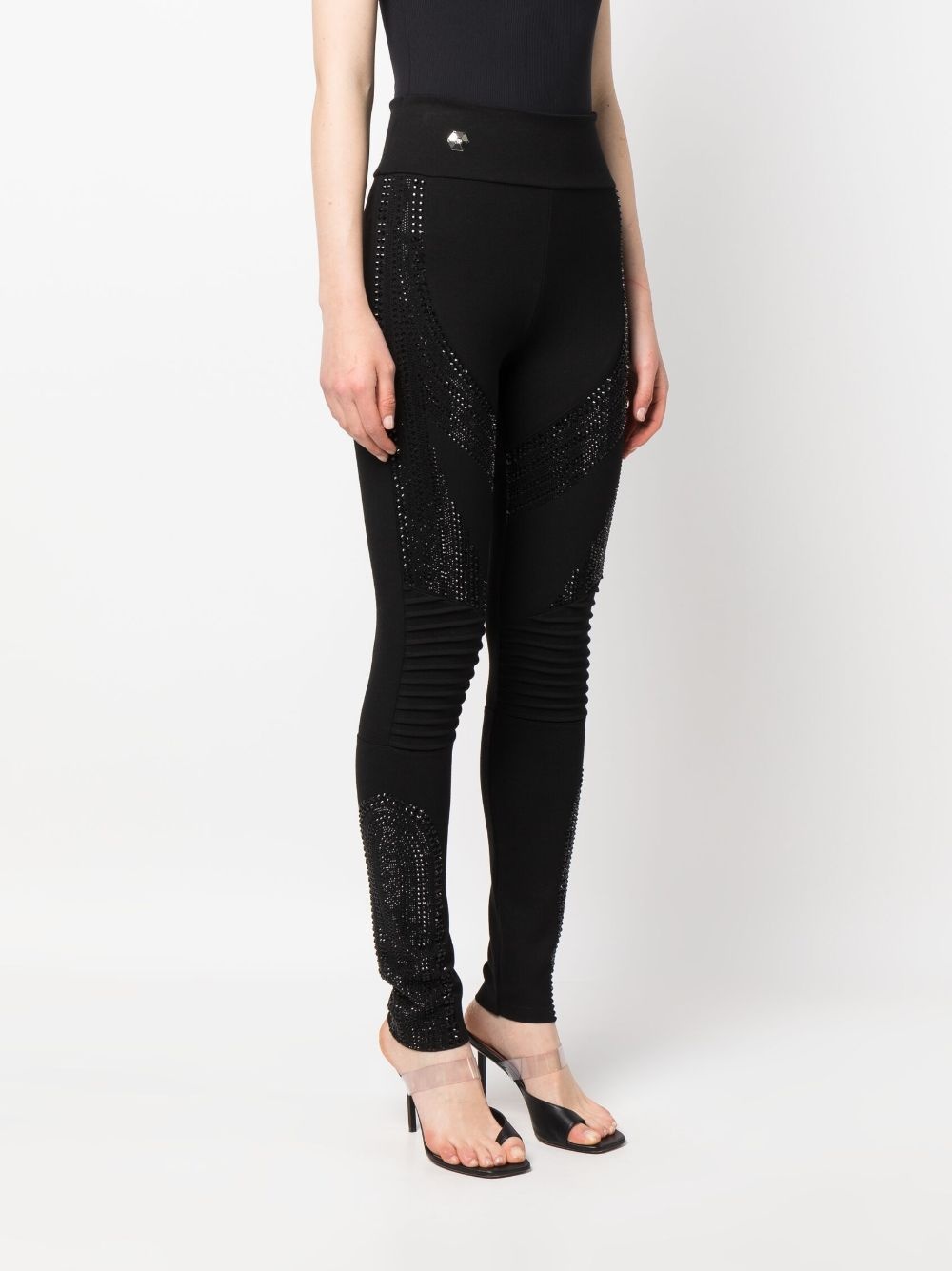 rhinestone-embellished high-waisted leggings - 3