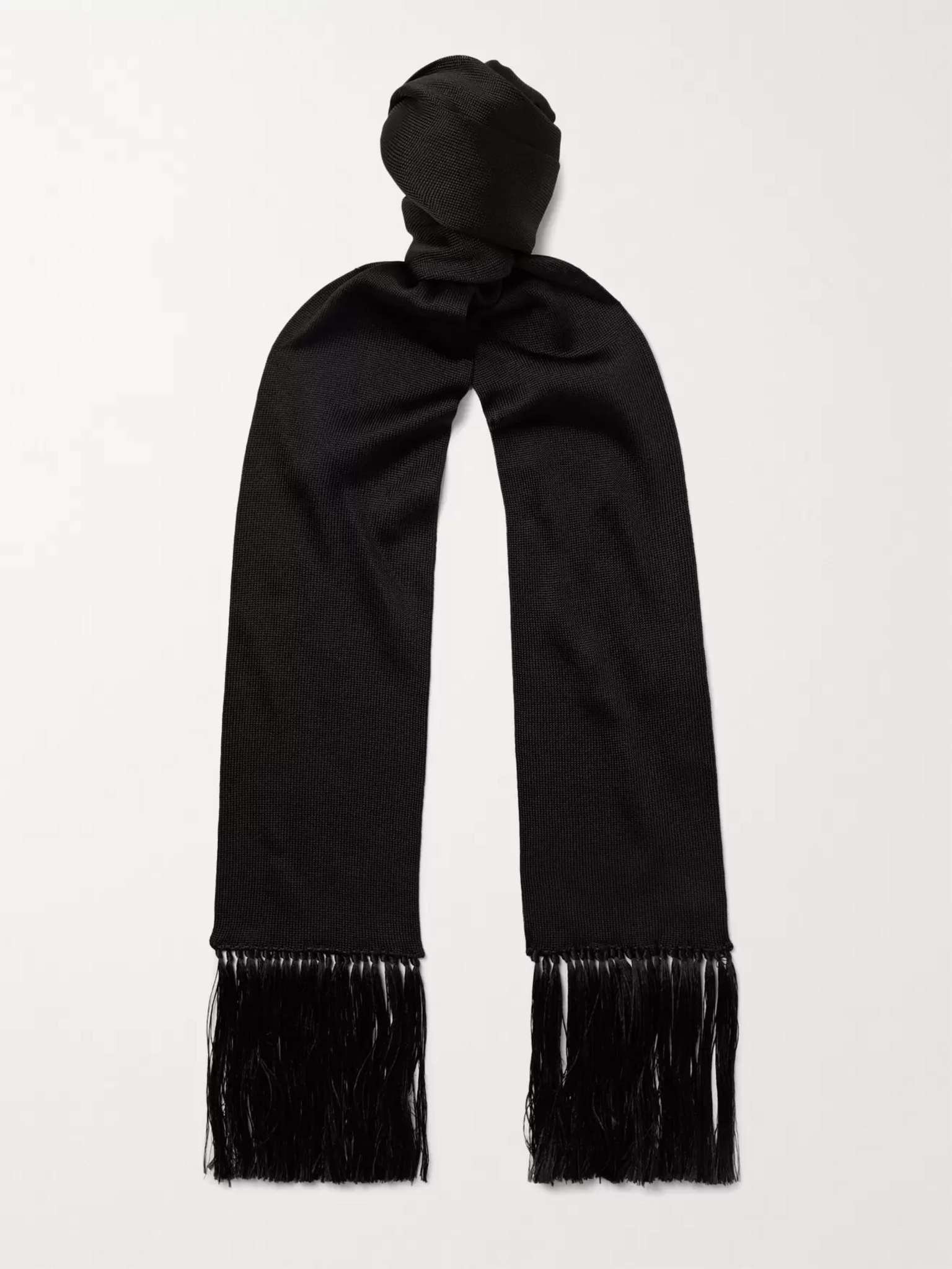 Fringed Silk Scarf - 1