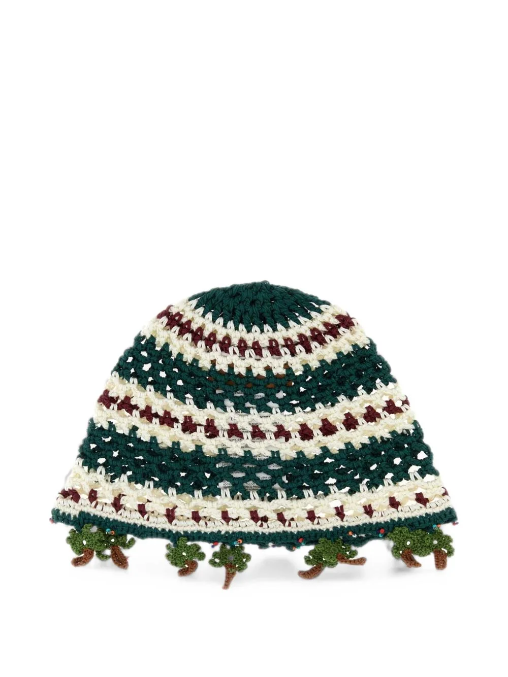 embroidered crochet beanie hat - 1