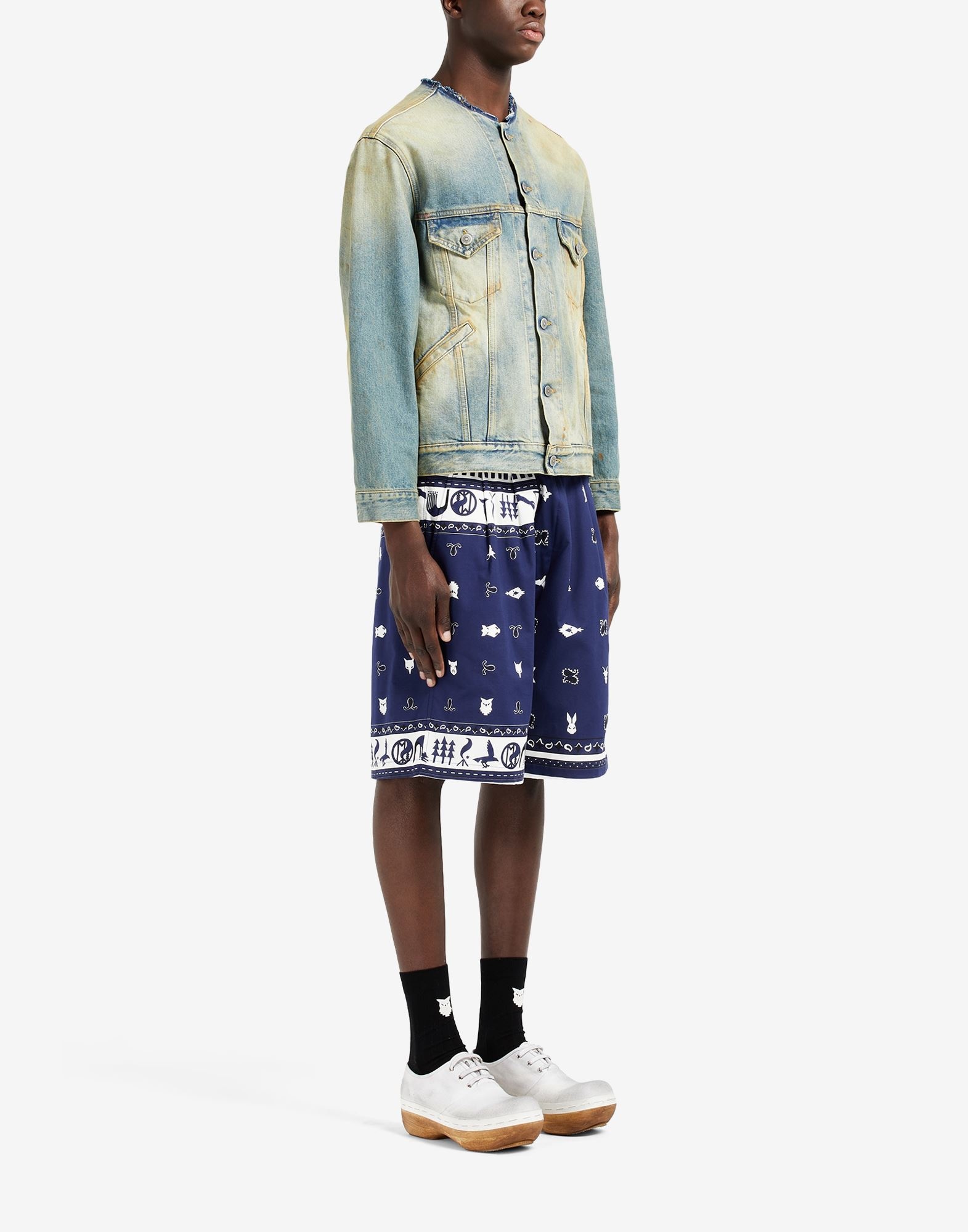 Décortiqué collar denim jacket - 3