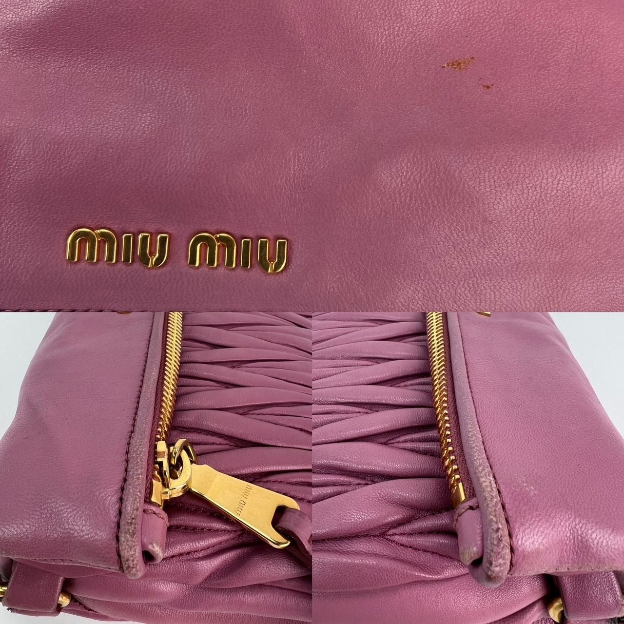 Miu MIU Matelasse Pink Nappa Leather Shoulder Bag - 6
