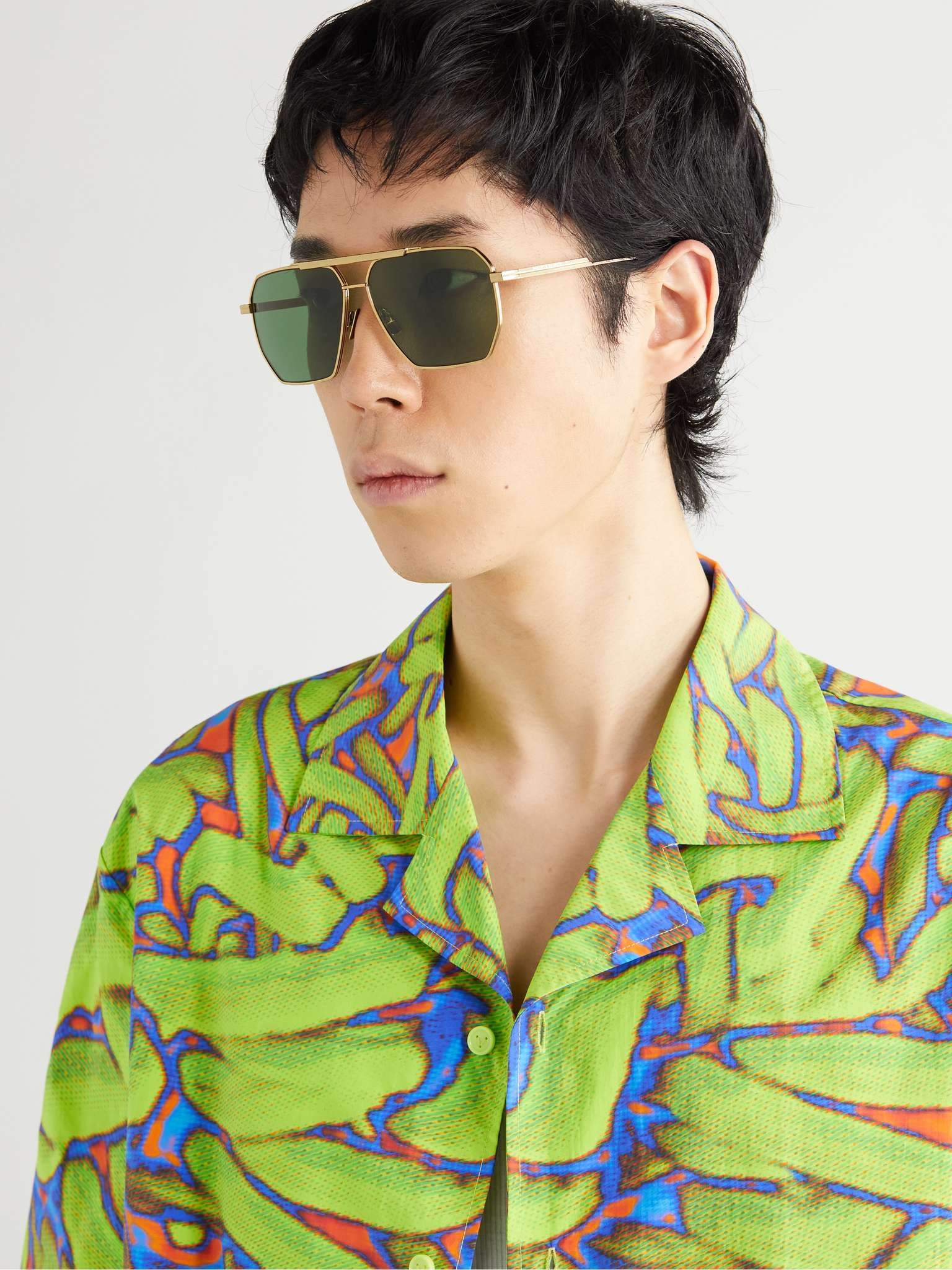 Aviator-Style Gold-Tone Sunglasses - 2