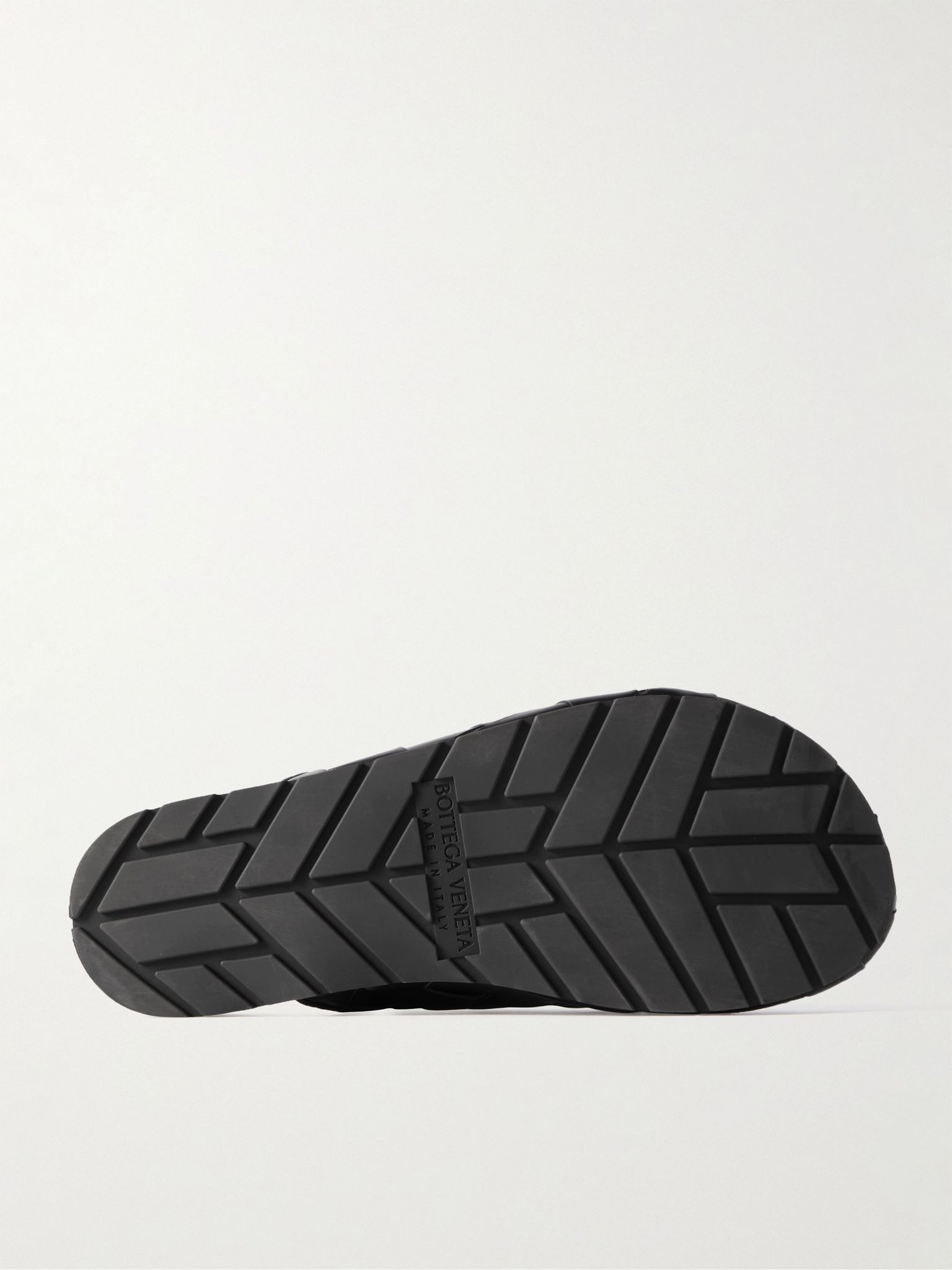 Reggie Intrecciato Leather Slippers Black - 3
