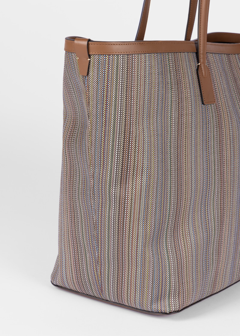 'Signature Stripe' Coated Canvas Tote Bag 4
