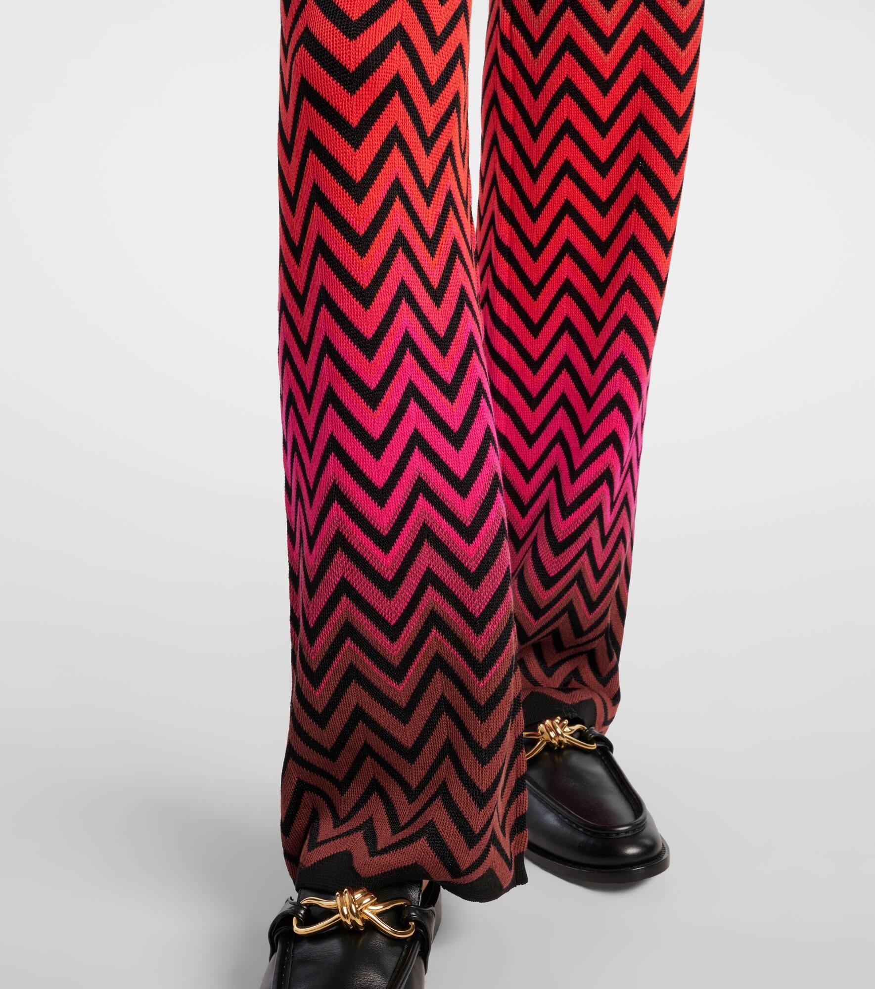 Zigzag cotton-blend palazzo pants - 5