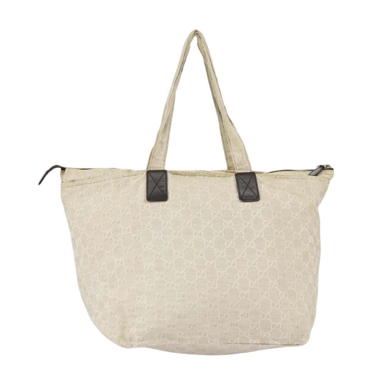 GUCCI GG Canvas Tote Bag Beige Silver - 2