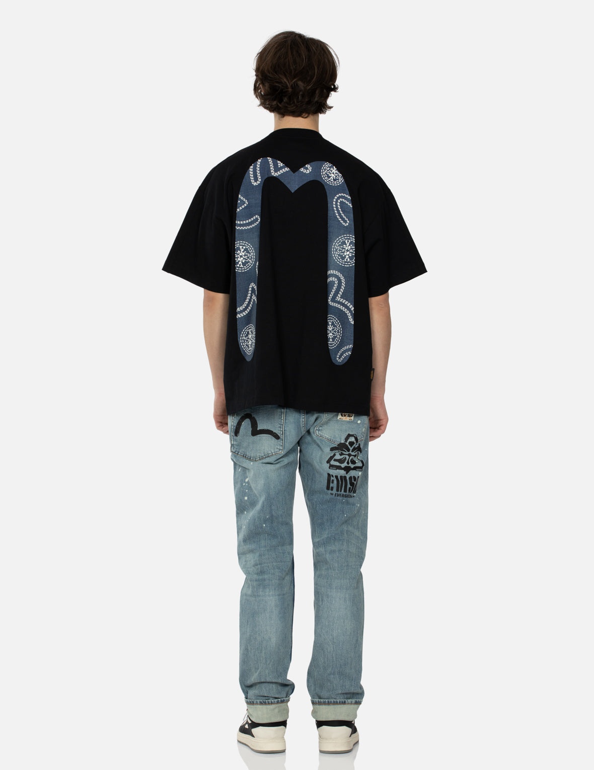 Washed Multiple Distressed Print with Splatter Marks Carrot Fit Jeans #2017 - 5