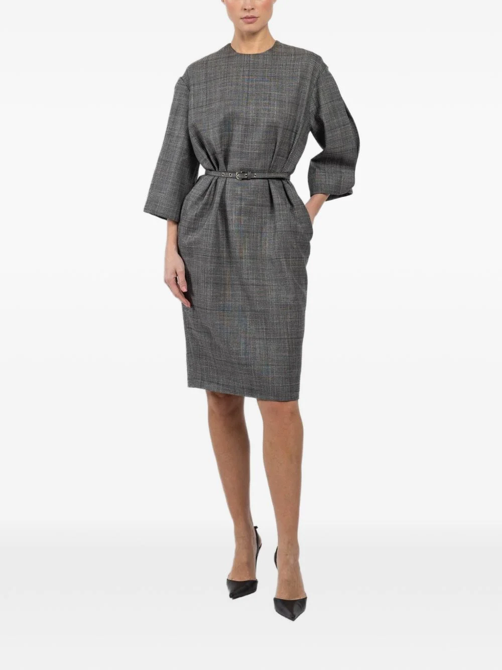 Diana belted check mini dress - 1