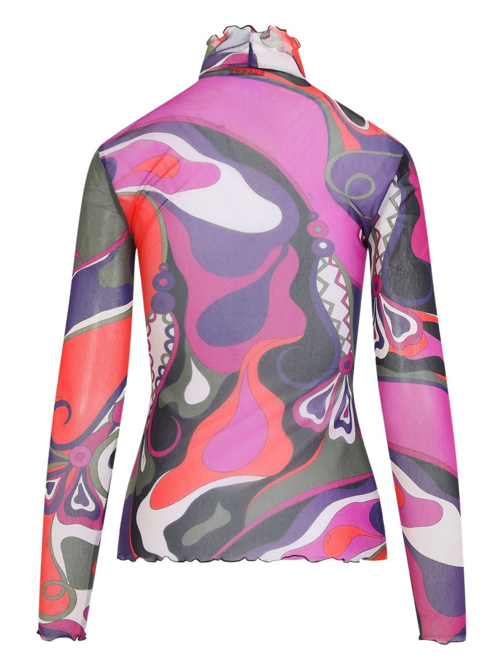 abstract-print turtleneck top - 2