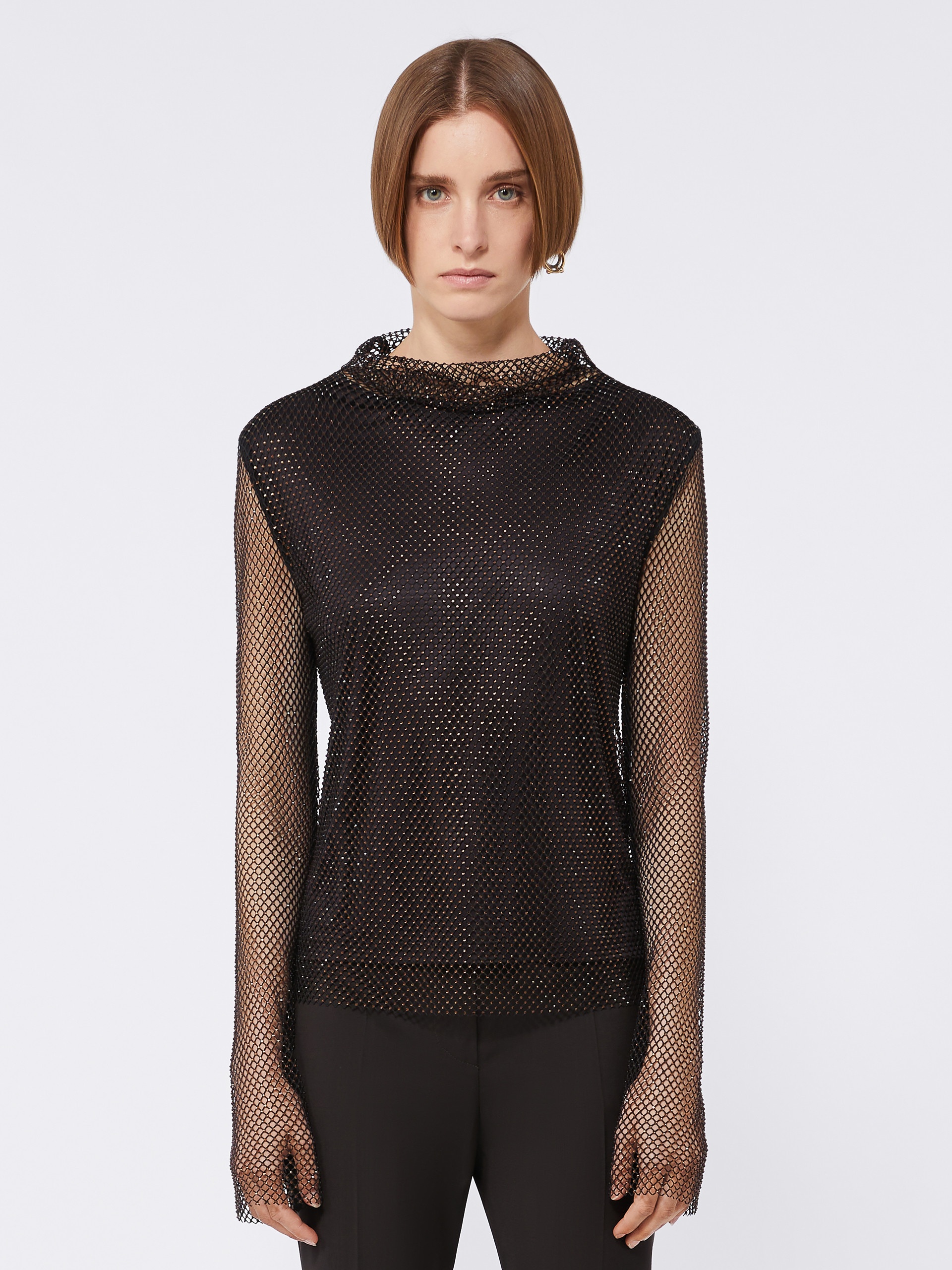 GERARDA Mesh T-shirt with rhinestones - 3