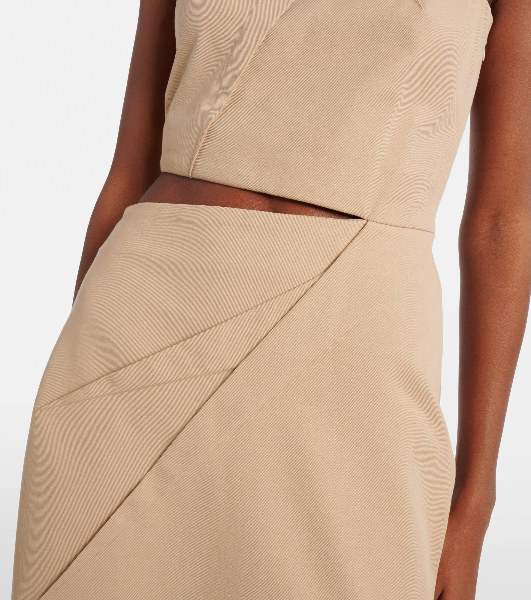 Cutout cotton-blend twill maxi dress - 5
