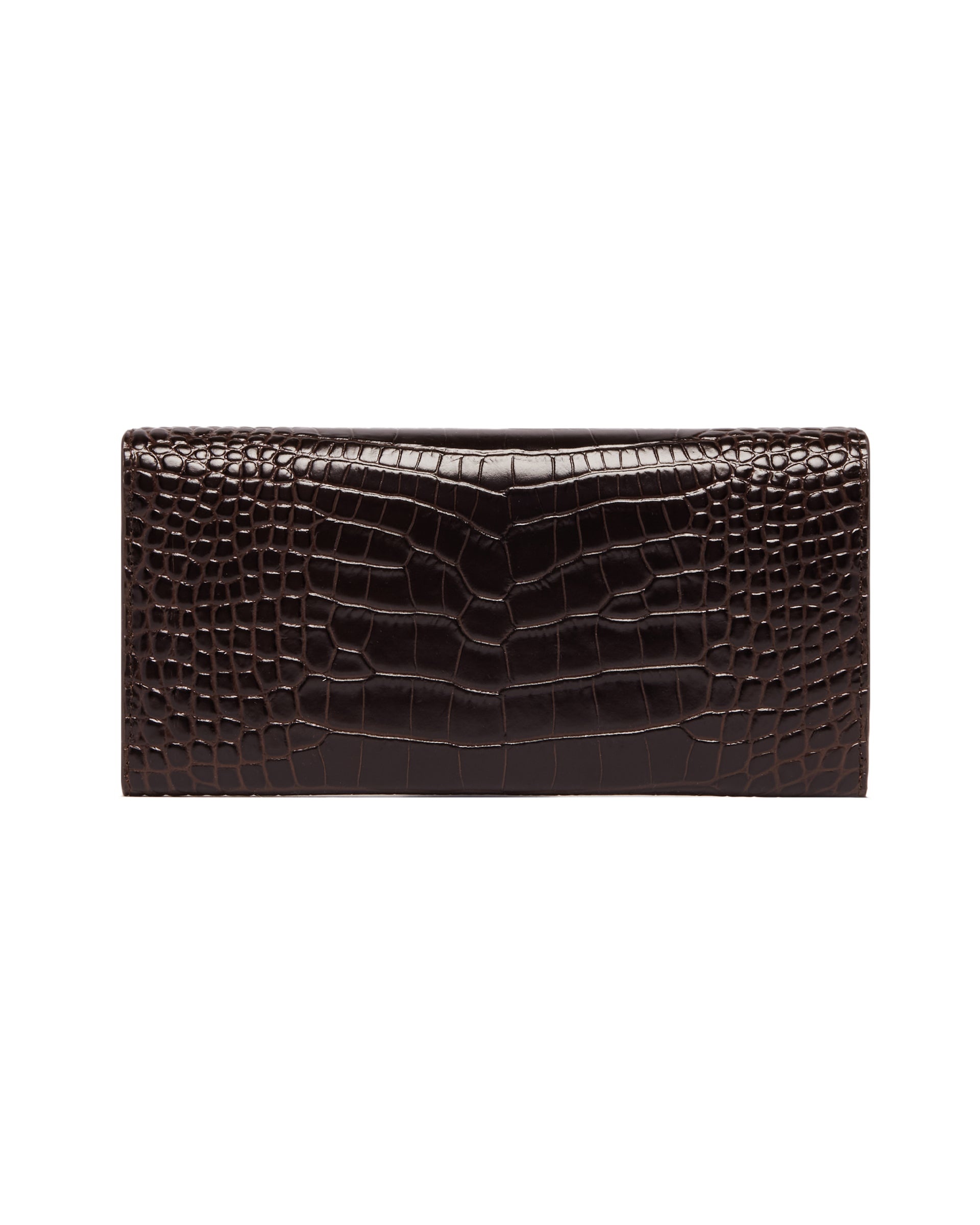 Brown T-Lock Croc-Print Wallet - 5