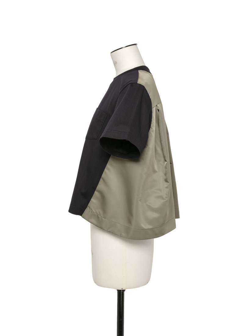 sacai Nylon Twill Mix Cotton Jersey T-Shirt outlook