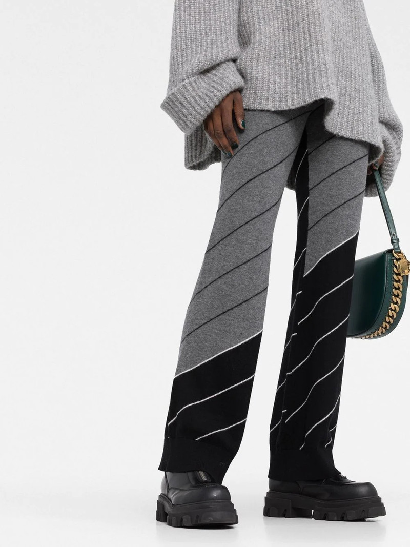diagonal-stripe wool flared trousers 5