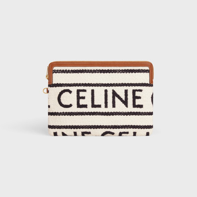 CELINE SMALL POUCH WITH STRAP in TEXTILE WITH CELINE ALL OVER AND CALFSKIN outlook