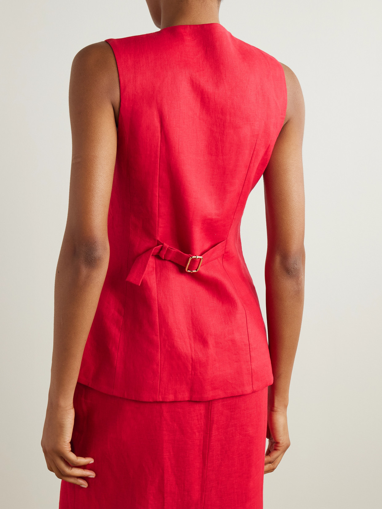Matilda Ruffled Linen Vest - 3