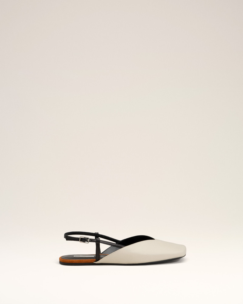 BEIGE LEATHER SLINGBACKS 1