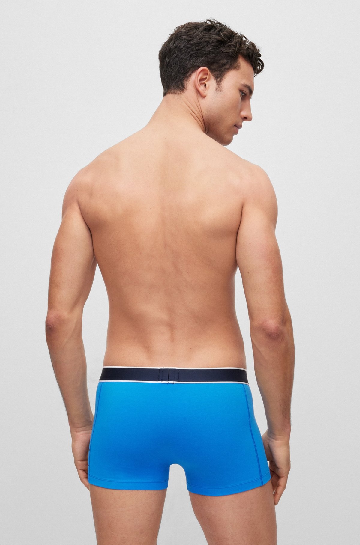 COTTON-BLEND TRUNKS WITH STRIPES AND LOGOS - 3