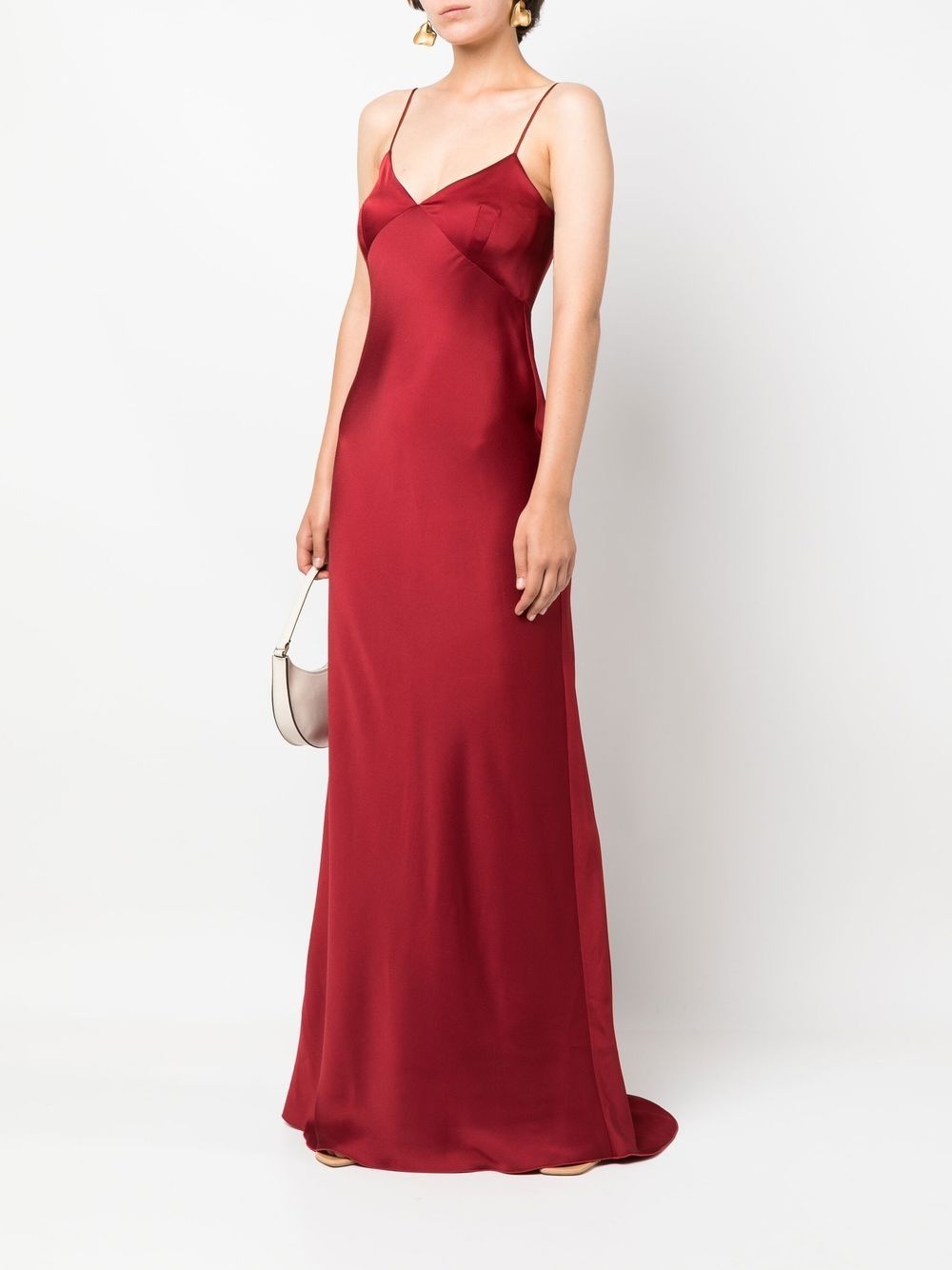 V-neck satin gown - 2