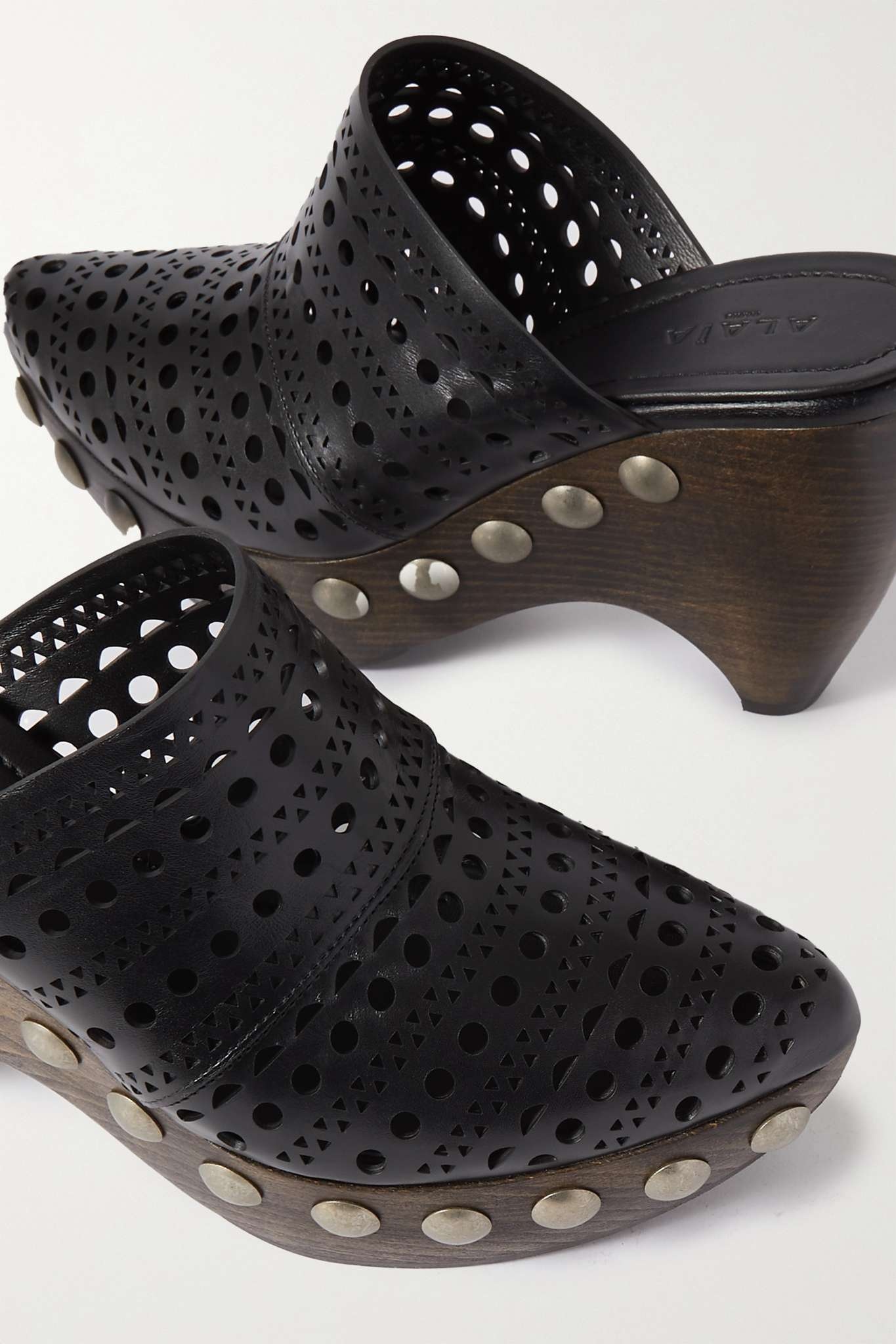 Le Sabot 125 studded leather platform clogs - 4