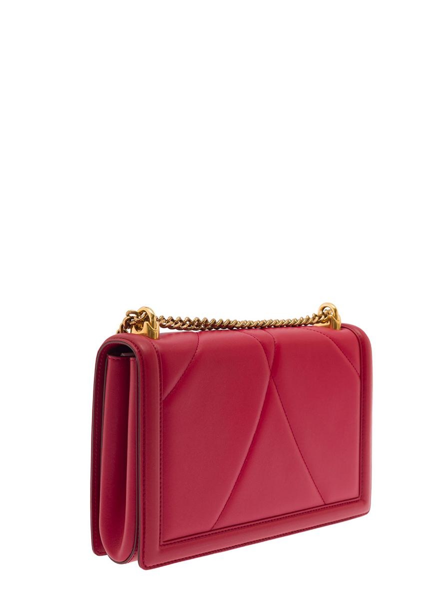 DOLCE & GABBANA 'DEVOTION' BIG RED SHIULDER BAG WITH HEART JEWEL DETAIL IN MATELASSÉ LEATHER WOMAN - 2