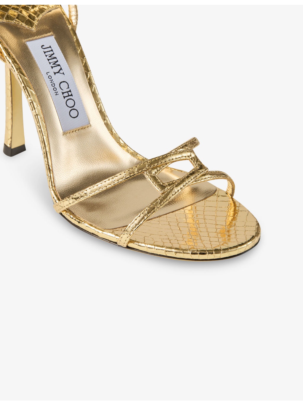 Leo 100 Metallic-Leather Heeled Sandals - 5