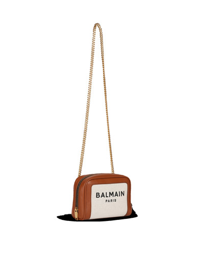 Balmain Small-sized  canvas B-Army bag with leather panels outlook