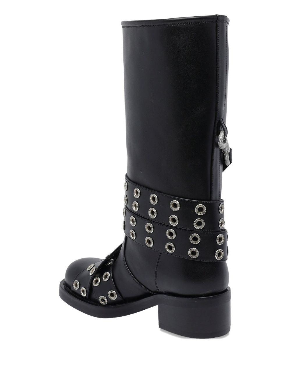 50mm buckle belt biker boots - 3