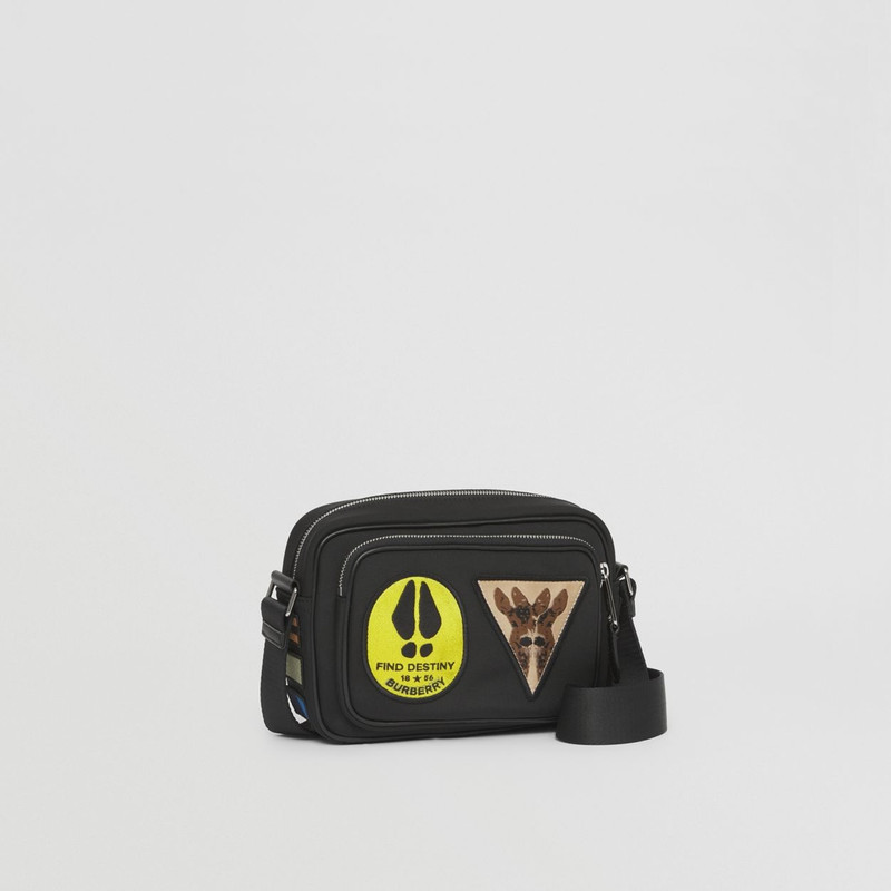 Badge Appliqué Nylon Crossbody Bag 9