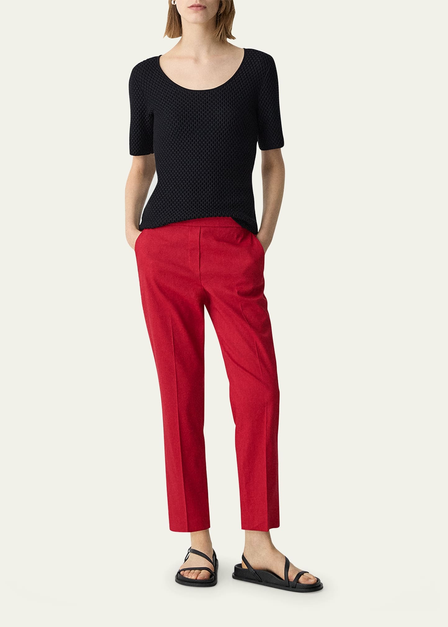 Treeca Good Linen Cropped Pull-On Ankle Pants - 2