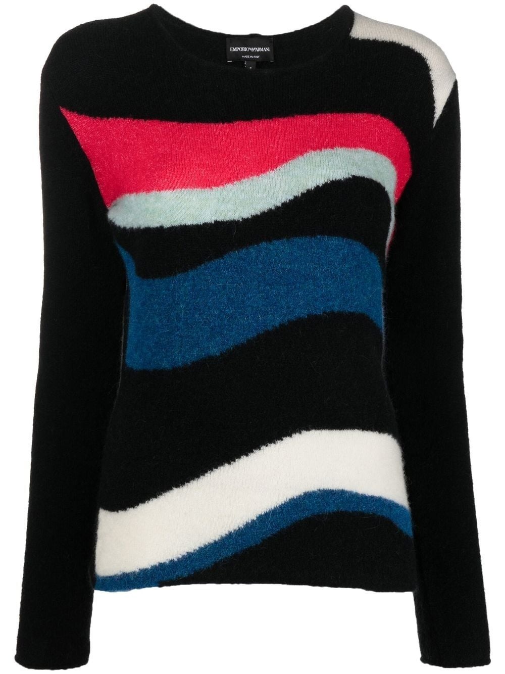 abstract-pattern knit jumper - 1