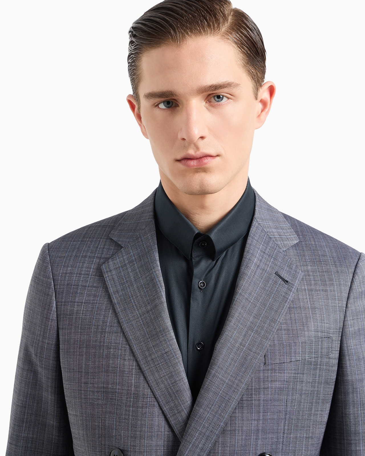 Soho line double-breasted check suit in virgin wool - 6