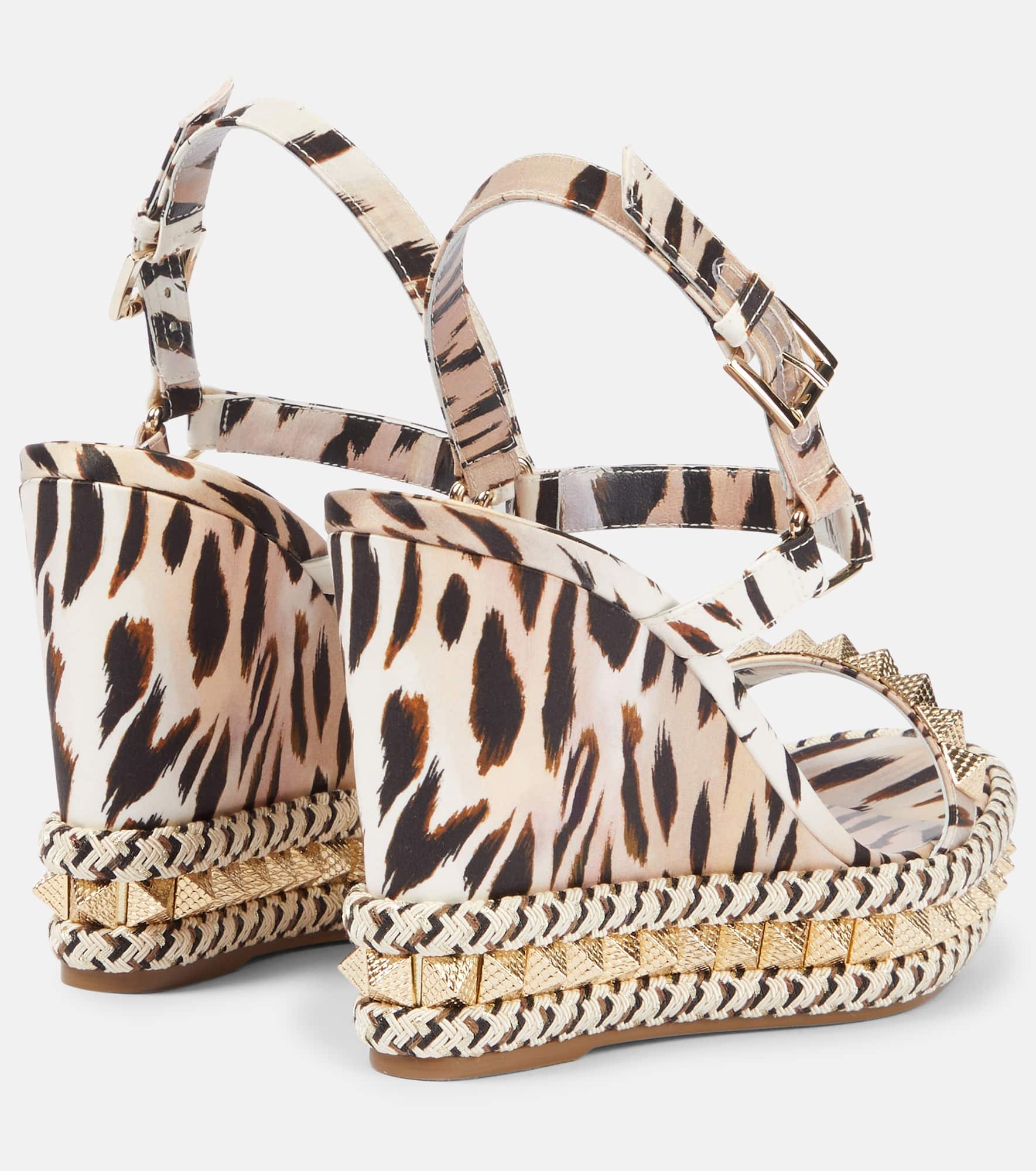 Pyraclou 110 leopard-print satin espadrilles - 2