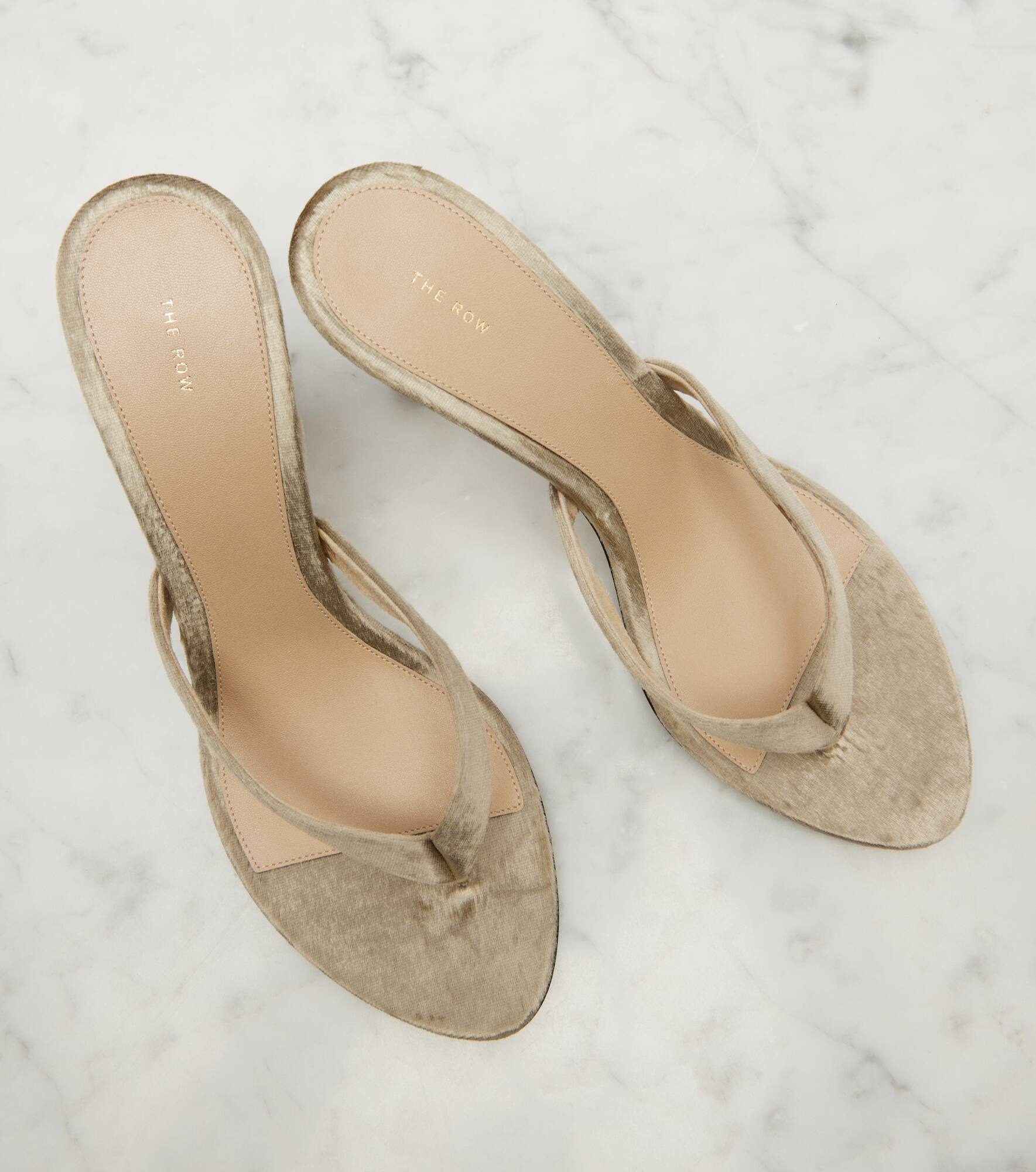 Sacha velvet thong sandals - 5