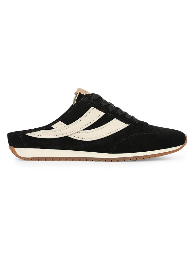 Women's Oasis Suede Mule Sneakers - Black 1