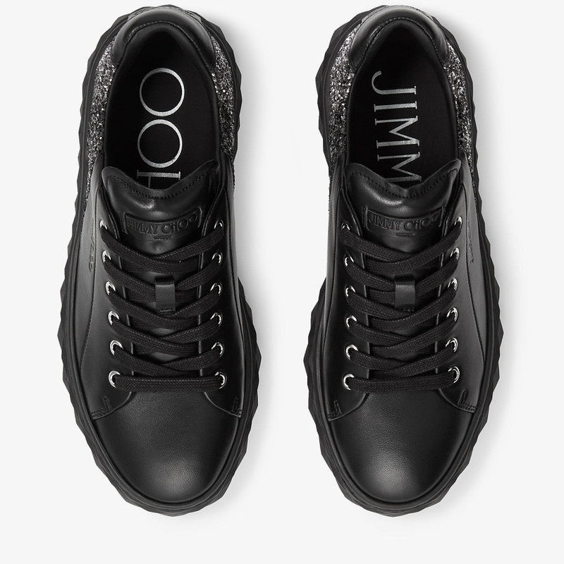 Diamond Light/F
Black Nappa Leather Low-Top Trainers with Glitter Panels 8