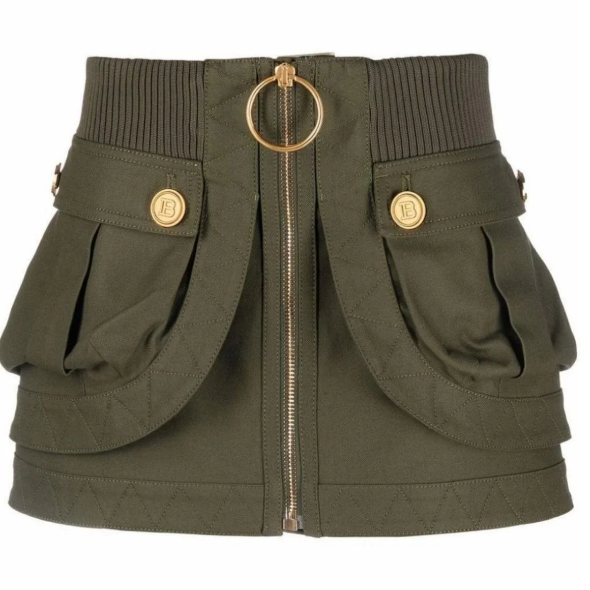 Patch-pockets Mini Denim Skirt - 1