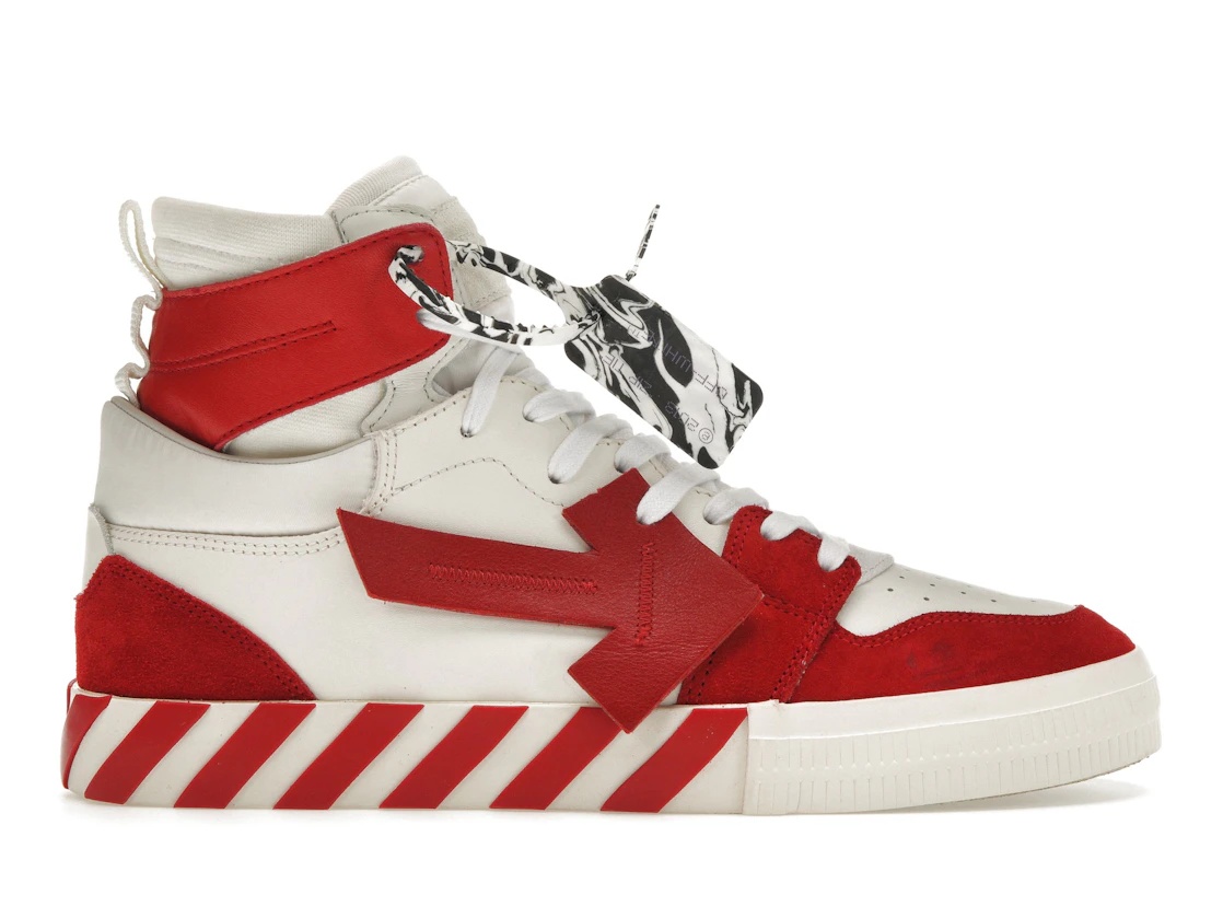 OFF-WHITE Vulcanized Hi Top White Red - 1