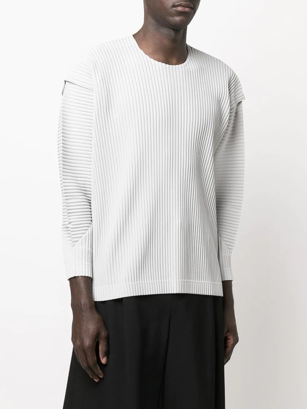 pleated-effect long-sleeve sweatshirt - 3