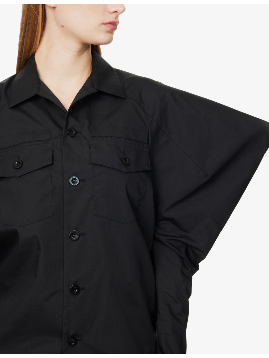 Exaggerated-Sleeve Regular-Fit Woven Shirt - 5