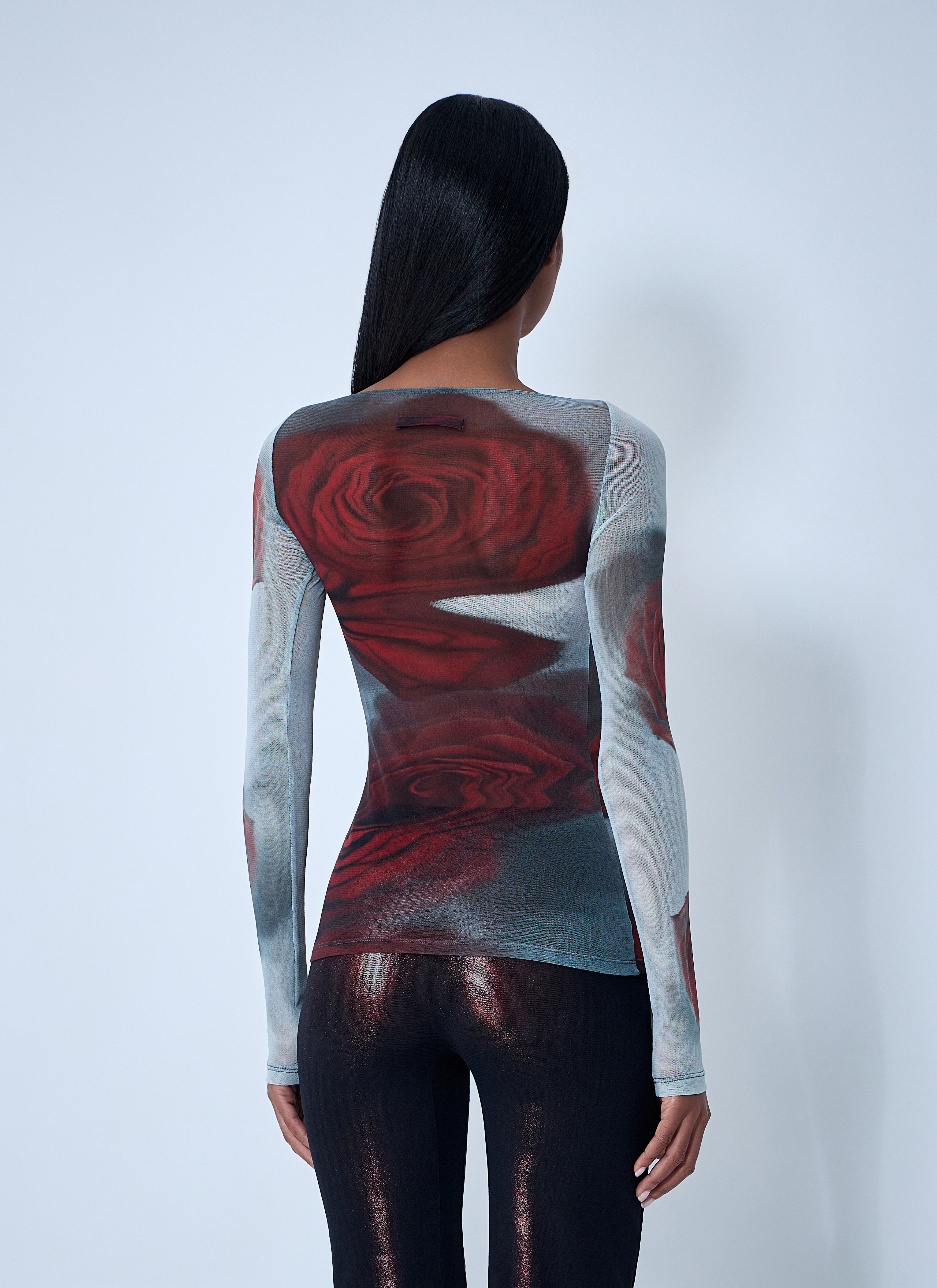 Blurry Roses Mesh Tank Top - 4