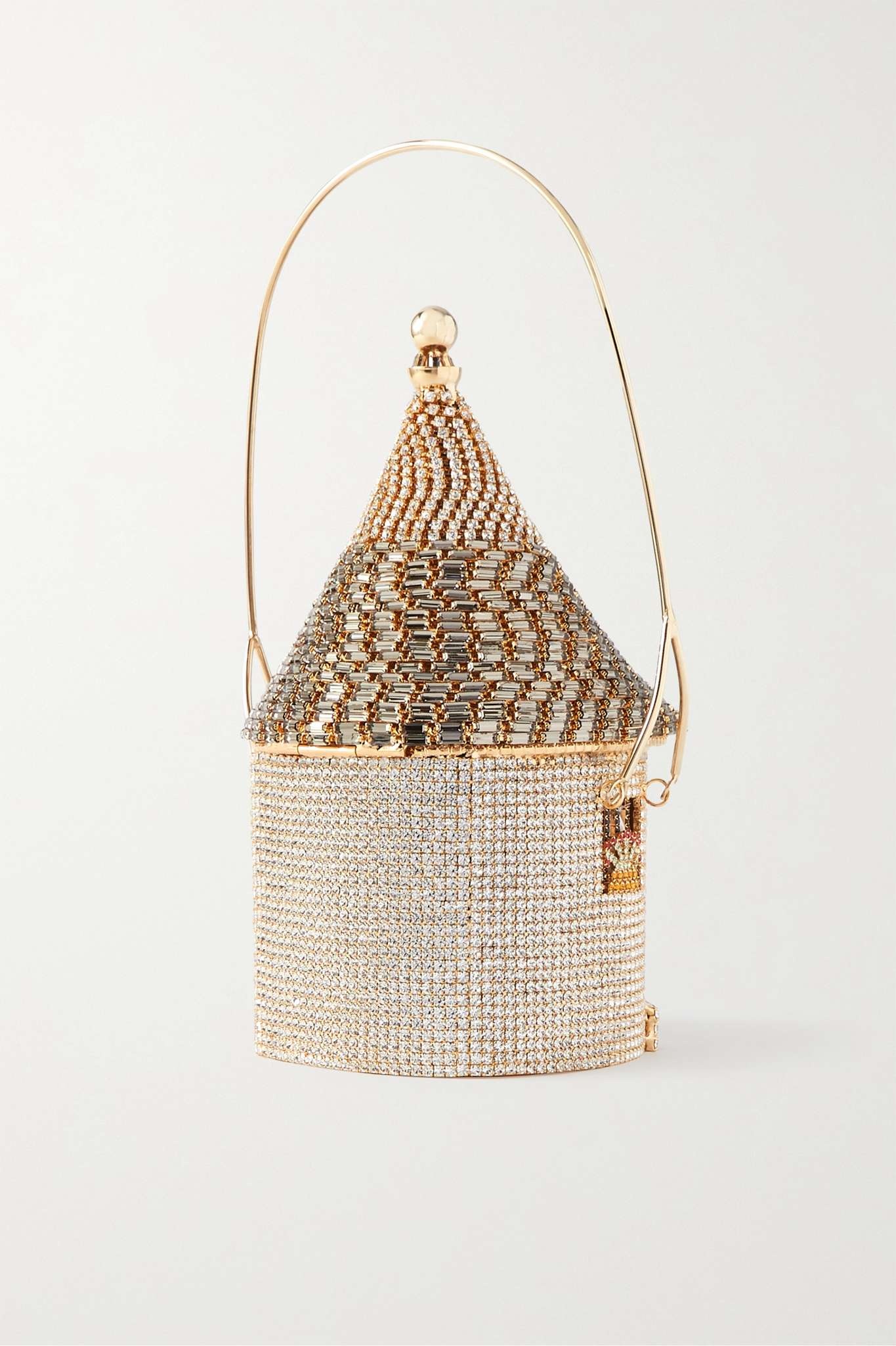 + Anna Dello Russo Trullo crystal-embellished gold-tone tote - 3