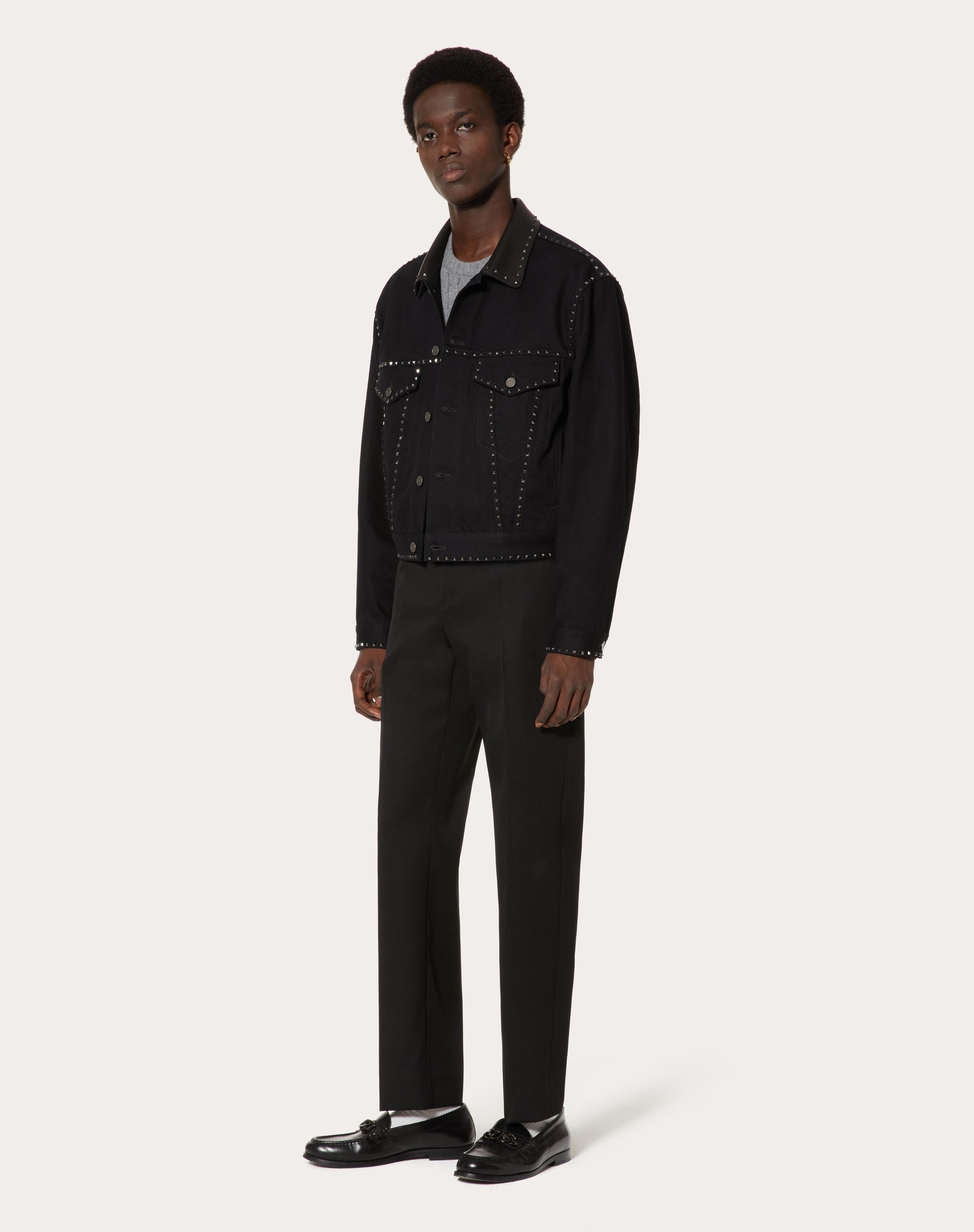 DENIM JACKET WITH ROCKSTUD SPIKE - 2