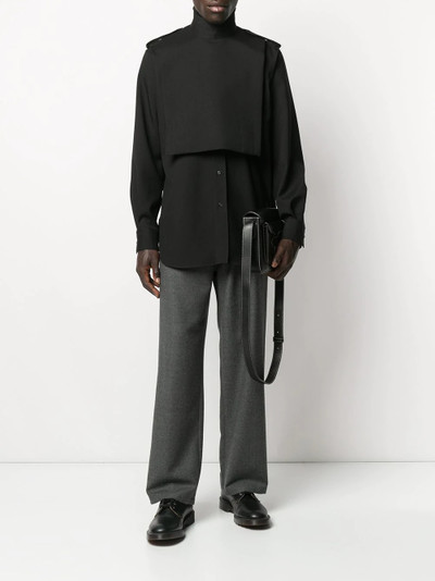 Jil Sander bib detail overlap shirt outlook