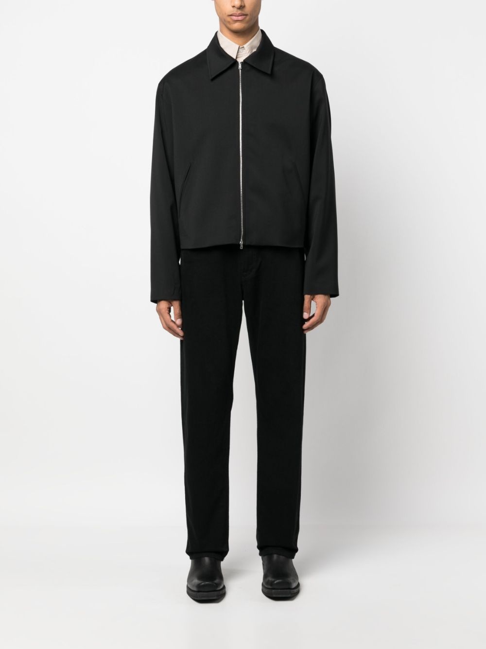 straight-point collar bomber jacket - 2