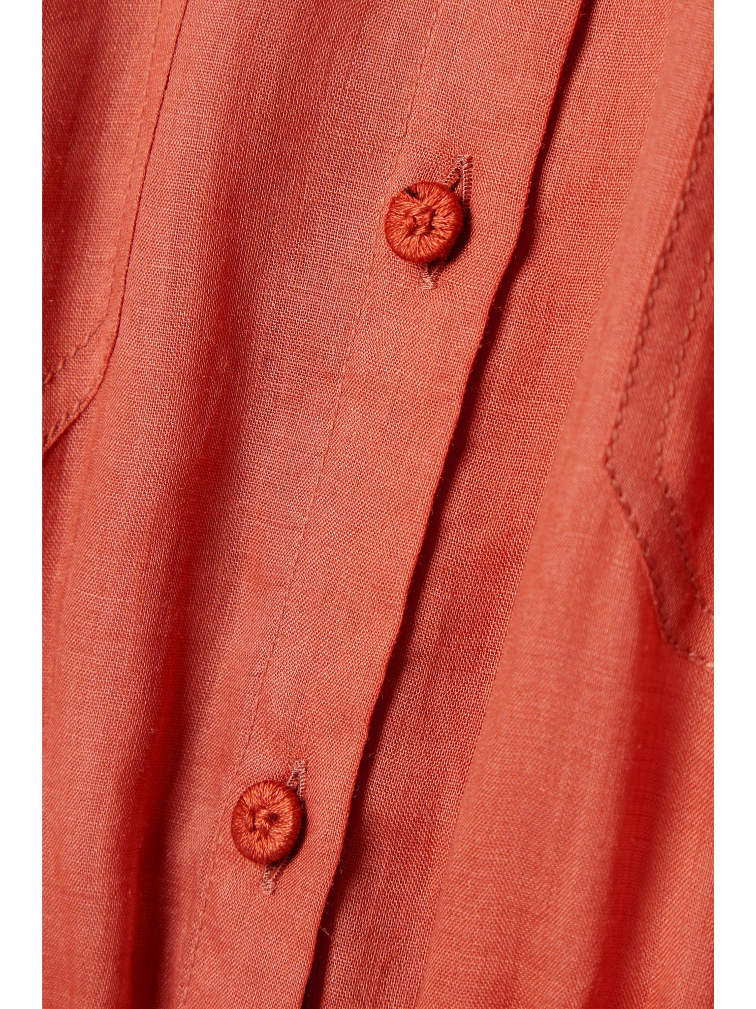 Belted ramie jumpsuit Orange - 5